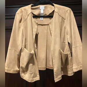 Chico's Light Brown Ultrasuede Women's open Jacket